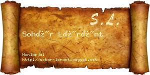 Sohár Lóránt névjegykártya